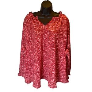 Isabel Maternity top size L Red prairie flowers print